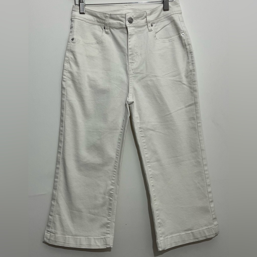 SIDEFEEL White Wide Leg Cropped Jeans Size 4